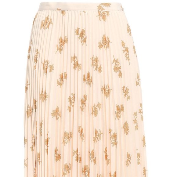 JOIE Adeena Pleated Floral Crepe de Chine Skirt - Picture 3 of 6